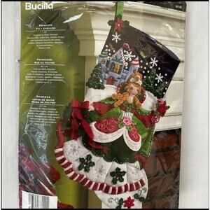 VTG Bucilla PRINCESS Fairy Felt Christmas Stocking Appliqué Kit Retro 86140 2008